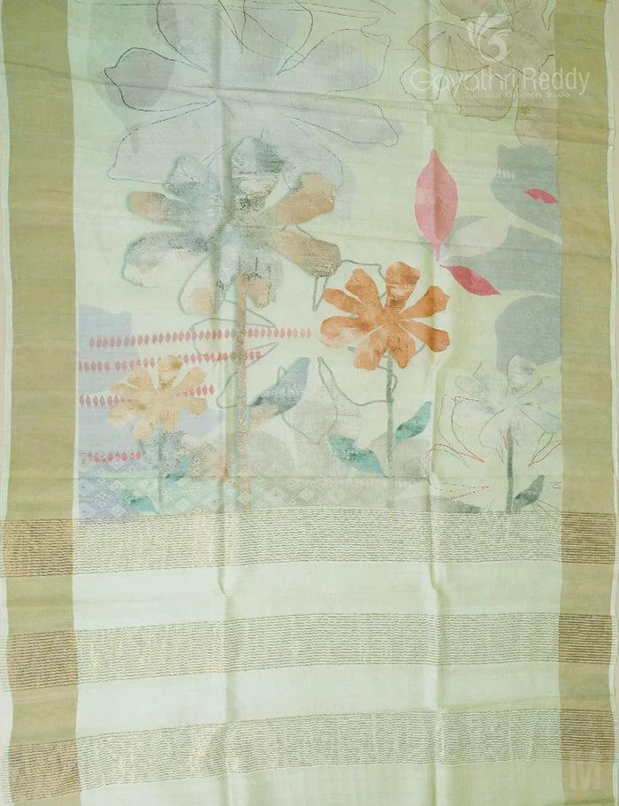 PURE DESI TUSSAR ORGANIC PRINTED - TS1077